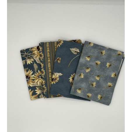 COUPONS TOURNESOLS BLEUS ( 4 motifs différents )